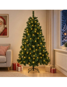 Albero di Natale artificiale 210 cm 300 LED Bianco caldo