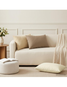Cuscino da Lanciare 2 pz HEERLEN Crema 50 x 75 cm Poliestere