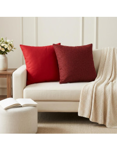 Federa 12 pz HEERLEN Rosso 50 x 50 cm Tessuto