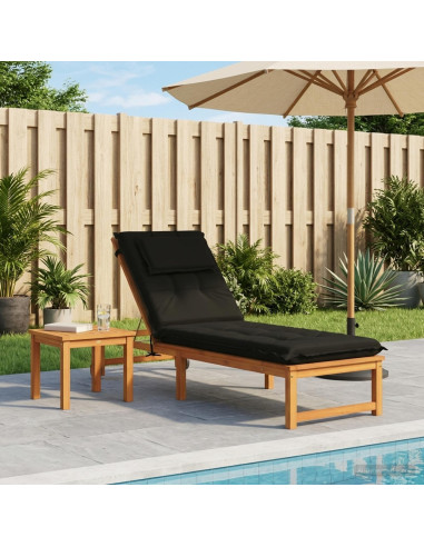 Cuscino per Lettino GEMERT 100% Poliestere Nero 190 x 60 x 9 cm