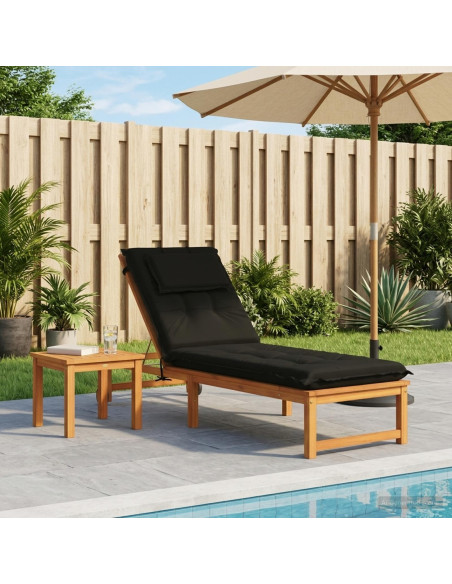 Cuscino per Lettino GEMERT 100% Poliestere Nero 190 x 60 x 9 cm