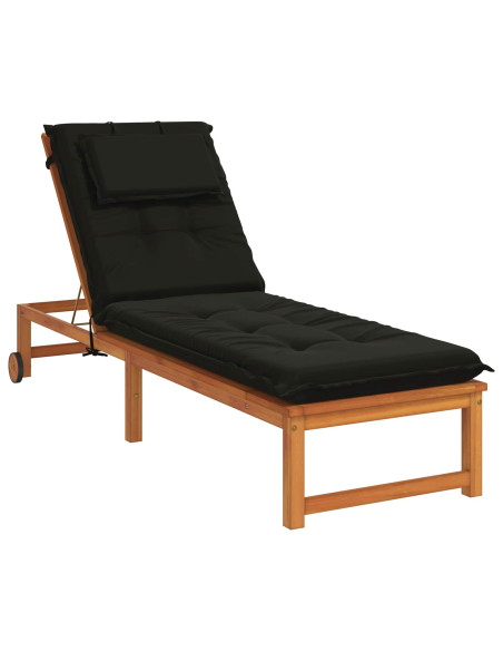 Cuscino per Lettino GEMERT 100% Poliestere Nero 190 x 60 x 9 cm