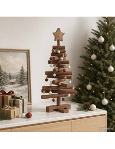 Albero di Natale in legno KOTKA 60 cm Legno Massello di Pino