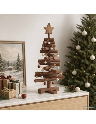 Albero di Natale in legno KOTKA 60 cm Legno Massello di Pino