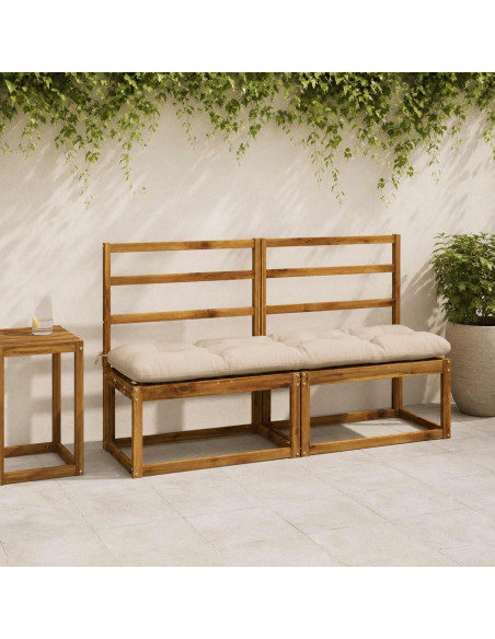Cuscini per Panchina VIANEN 2 pz 100% Poliestere Crema