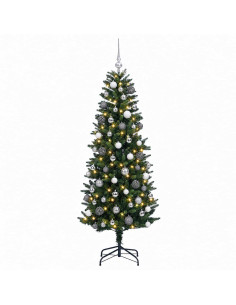 Albero di Natale artificiale con rami snodati e palline 240 cm 2
