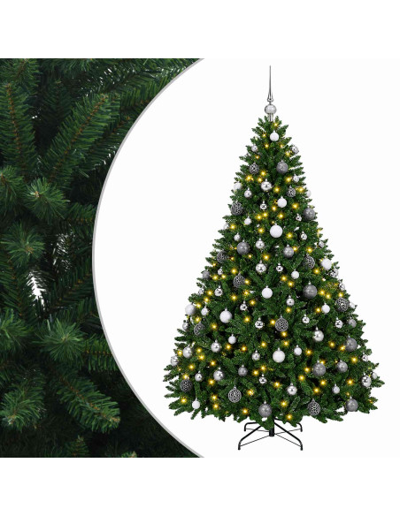 Albero di Natale artificiale verde medio con palline 240 cm