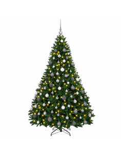 Albero di Natale artificiale verde medio con palline 240 cm 2