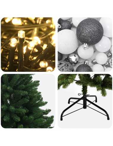 Albero di Natale artificiale verde medio con palline 240 cm