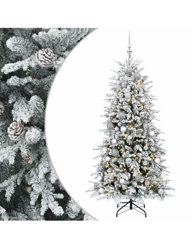 Albero di Natale Artificiale con Rami Pieghevoli 240 cm 300 LED