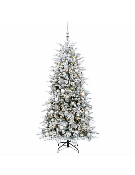 Albero di Natale Artificiale con Rami Pieghevoli 240 cm 300 LED