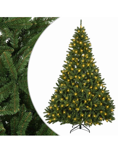 Albero di Natale Artificiale con Rami Pieghevoli 240 cm 300 LED