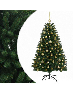 Albero di Natale artificiale verde medio con palline 120 cm