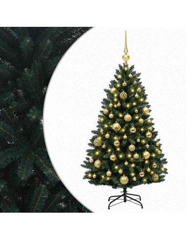 Albero di Natale artificiale verde scuro con palline 120 cm