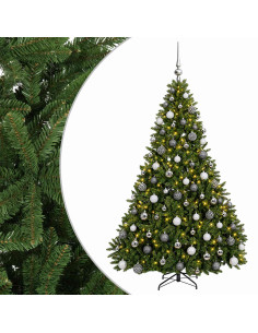 Albero di Natale artificiale verde chiaro con palline 240 cm