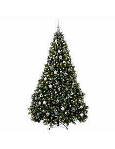 Albero di Natale artificiale verde con palline 240 cm 300 LED 2