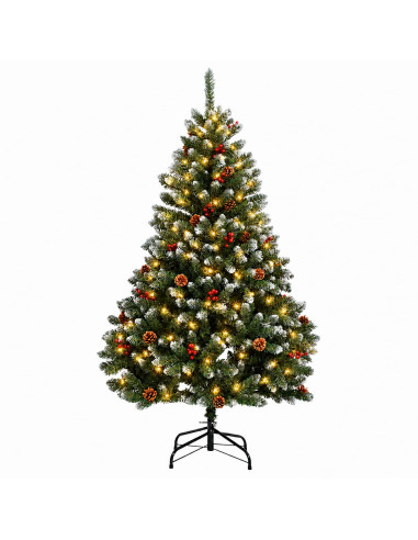 Albero di Natale Artificiale con Rami Pieghevoli 150 cm 150 LED