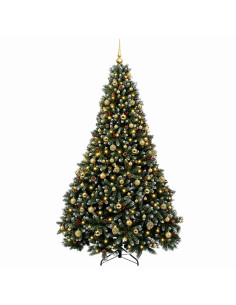 Albero di Natale artificiale verde con palline 180 cm 300 LED 2