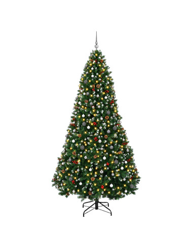 Albero di Natale artificiale verde con palline 270 cm 600 LED
