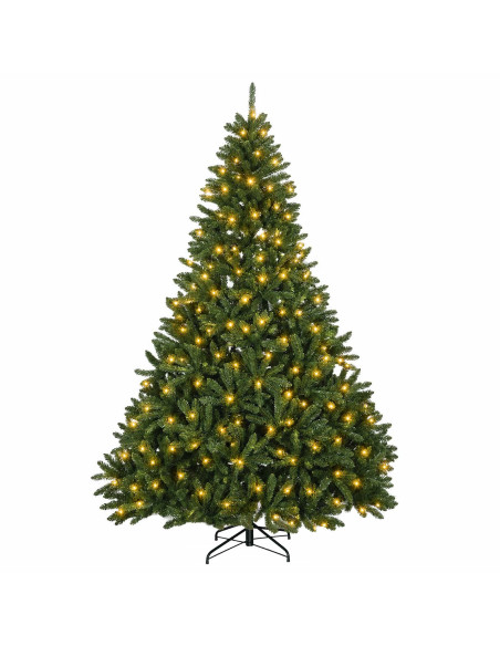 Albero di Natale Artificiale con Rami Pieghevoli 240 cm 300 LED