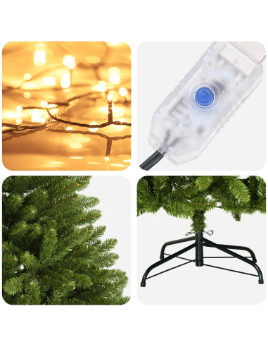 Albero di Natale Artificiale con Rami Pieghevoli 240 cm 300 LED