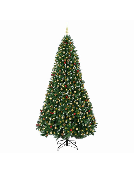 Albero di Natale artificiale verde con palline 270 cm 600 LED