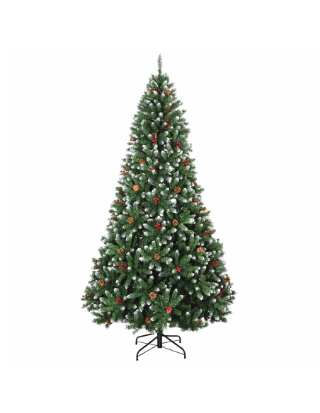 Albero di Natale artificiale verde con palline 270 cm 600 LED