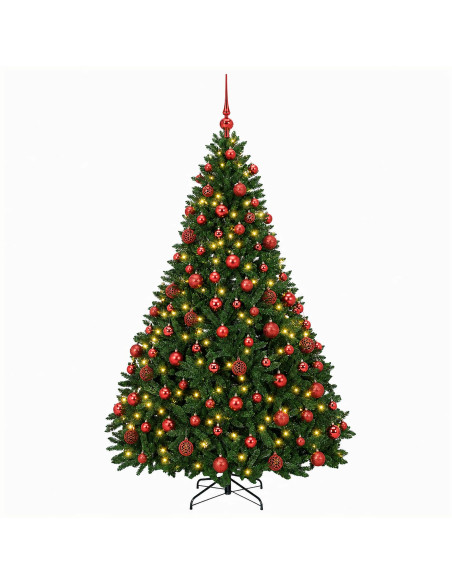 Albero di Natale artificiale verde medio con palline 240 cm