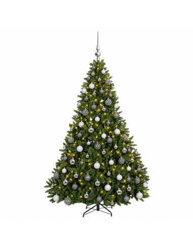 Albero di Natale artificiale verde chiaro con palline 240 cm
