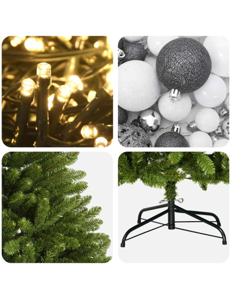 Albero di Natale artificiale verde chiaro con palline 240 cm