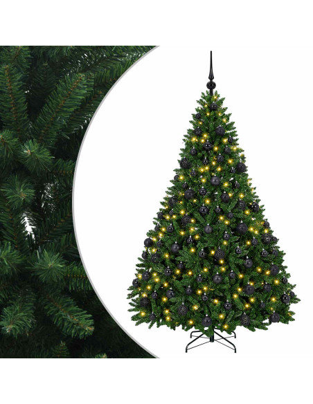 Albero di Natale artificiale verde medio con palline 210 cm