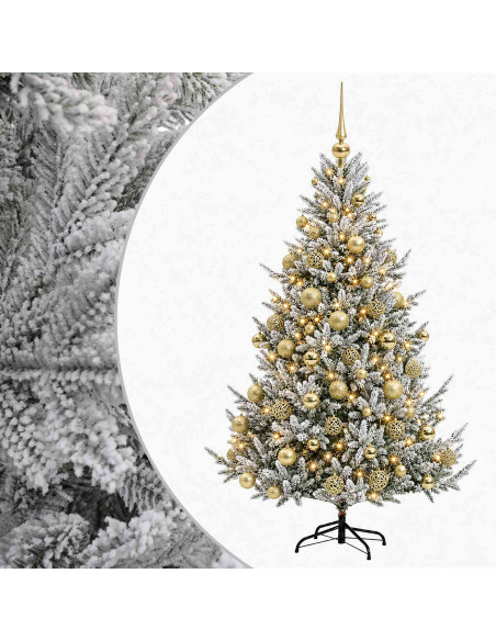 Albero di Natale artificiale con palline 210 cm 300 LED