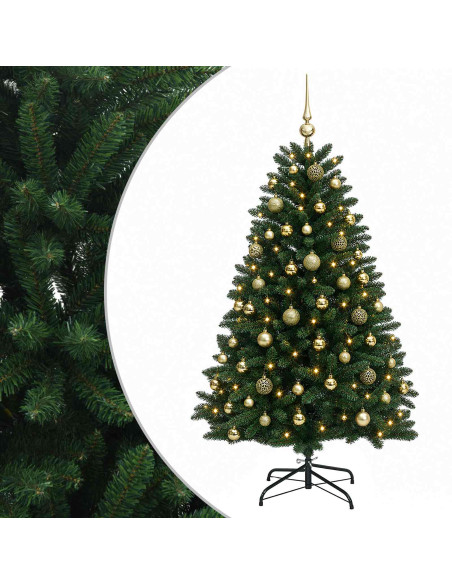 Albero di Natale artificiale verde medio con palline 150 cm