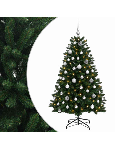 Albero di Natale artificiale verde medio con palline 150 cm