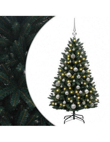 Albero di Natale artificiale verde scuro con palline 150 cm