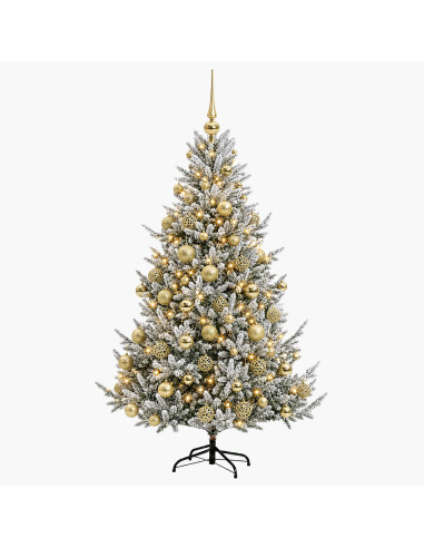 Albero di Natale artificiale con palline 210 cm 300 LED