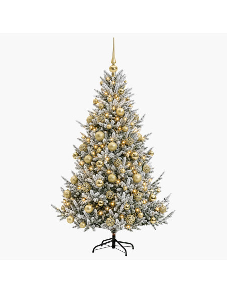 Albero di Natale artificiale con palline 210 cm 300 LED