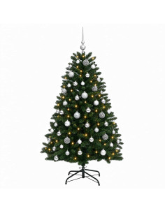 Albero di Natale artificiale verde medio con palline 150 cm 2