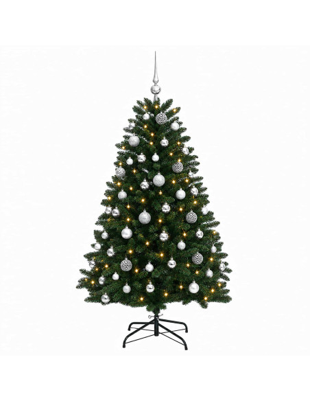 Albero di Natale artificiale verde medio con palline 150 cm