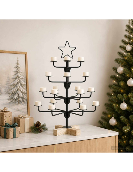 Albero di Natale in Metallo con Supporto KUOPIO 60 cm Acciaio