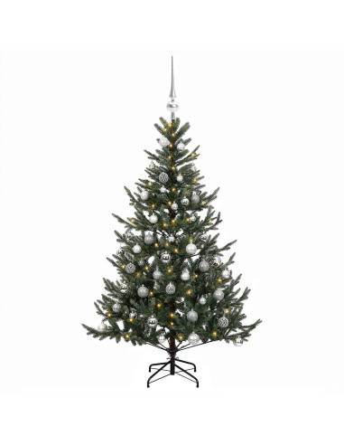 Albero di Natale artificiale con palline 120 cm 150 LED