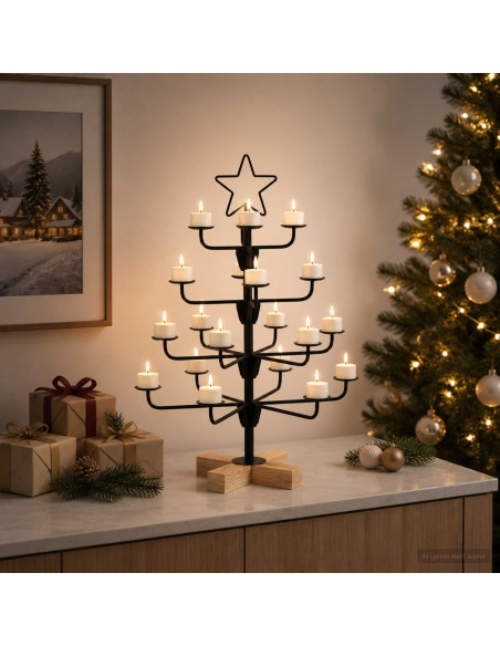 Albero di Natale in Metallo con Supporto KUOPIO 60 cm Acciaio