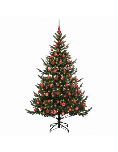 Albero di Natale artificiale con palline 180 cm 300 LED