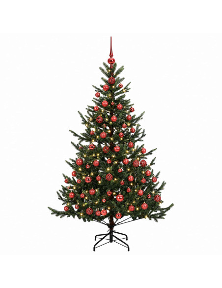 Albero di Natale artificiale con palline 180 cm 300 LED