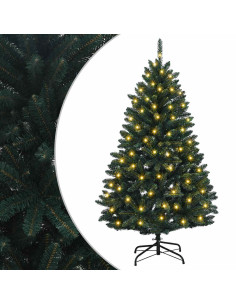 Albero di Natale Artificiale con Rami Pieghevoli 150 cm 150 LED