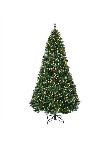 Albero di Natale artificiale verde con palline 300 cm 600 LED