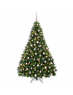 Albero di Natale artificiale verde medio con palline 240 cm 2