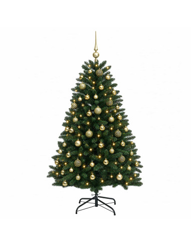 Albero di Natale artificiale verde medio con palline 150 cm