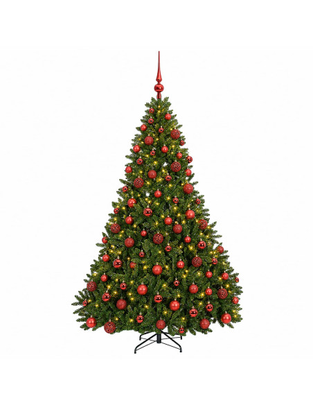 Albero di Natale artificiale verde chiaro con palline 180 cm