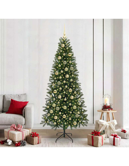 Albero di Natale artificiale con 300 LED Verde 210 cm PE e PVC